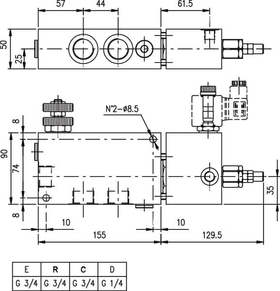 Walvoil - VPR3EP20002ST - Flow Control Valve VMP 3 Way