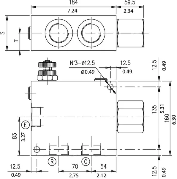 Walvoil - VPR3EP30002ST - Flow Control VPR3EP 3 Way