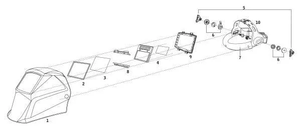 Weldline - WP261983 - Protective Glass, Plastic Outer, 122x102