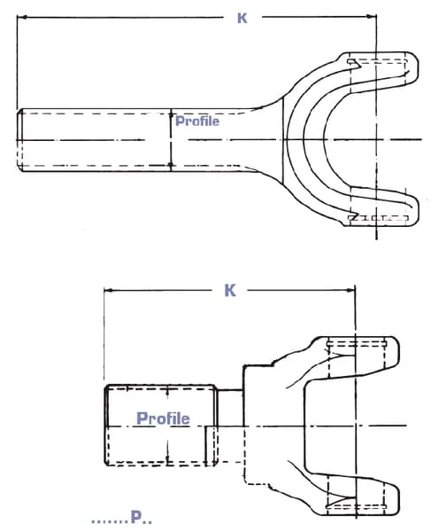 Welte - EDS200900324 - Yoke, Profile Shaft, 32mm, 090 Elbe