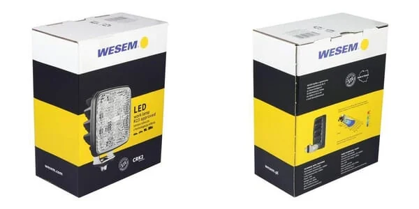 Wesem - CRK2C5490002 - Work Light LED, R23, 22W, 1600LM, Square, 12-24V, 129x105x50mm, Wide Flood