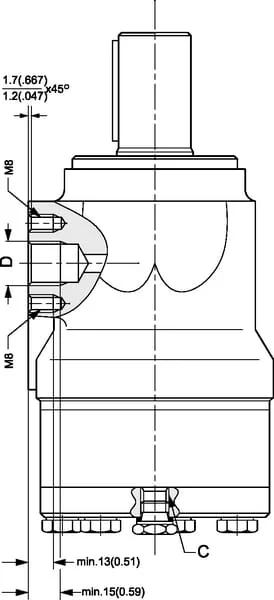 White - OMH200151H1002 - Orbit Motor, Shaft Diameter 32, 4-L