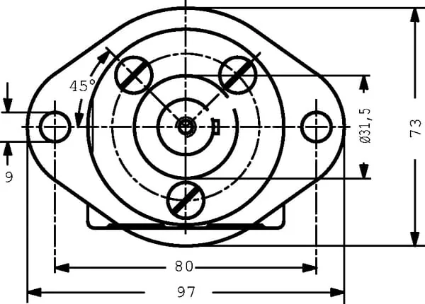 White - OMM8151G0041 - Orbit Motor, Shaft Diameter 16 Side