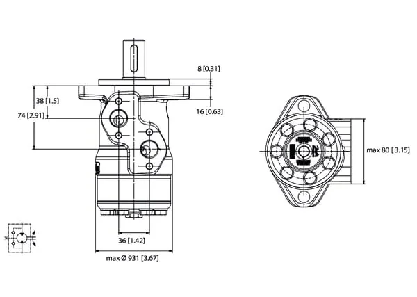 White - OMPX40011186714 - Orbit Motor, Shaft Diameter 25 A2