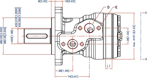 White - OMR2001516005 - Orbit Motor, Shaft Diameter 32.4H, Drain