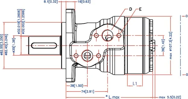 White - OMR2501510247 - Orbit Motor, Shaft Diameter 32.2-L Drain