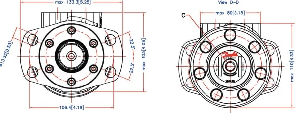 White - OMR2501516006 - Orbit Motor, Shaft Diameter 32.4H, Drain