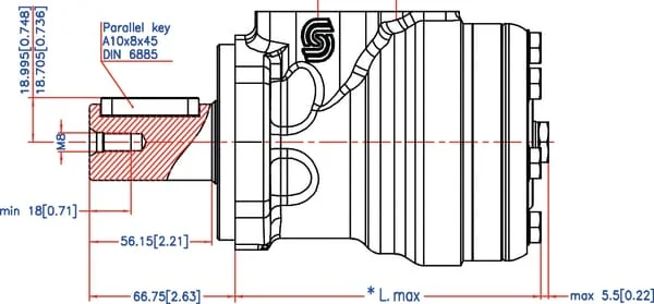 White - OMR3751516008 - Orbit Motor, Shaft Diameter 32.4H, Drain