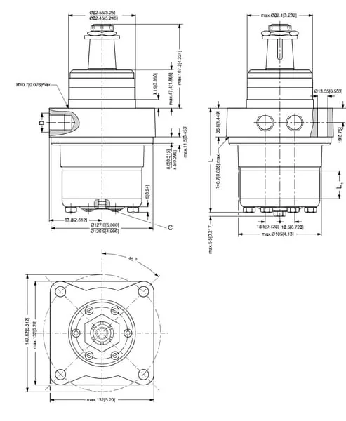 White - OMRW1601516310 - Wheel Motor, Diameter 35 Shaft Tapered
