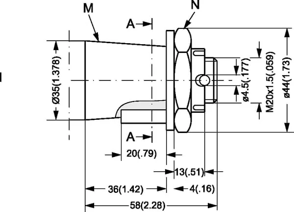 White - OMRW2001516311 - Wheel Motor Diameter 35mm Tapered Shaft