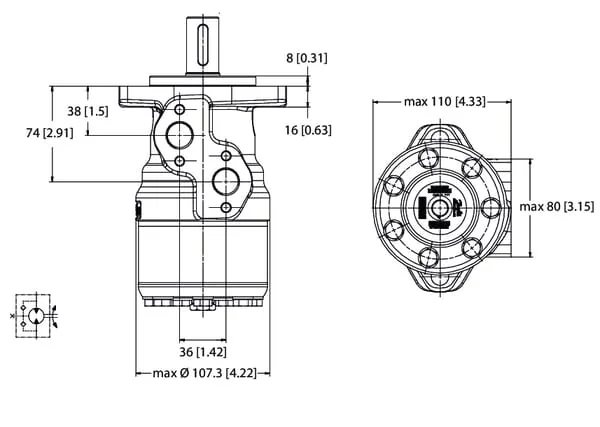 White - OMRX12511185567 - Orbit Motor Shaft Diameter 1" Z6 A2