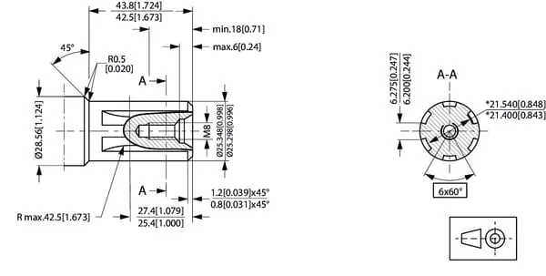 White - OMRX16011185570 - Orbit Motor Shaft Diameter 1" Z6 A2