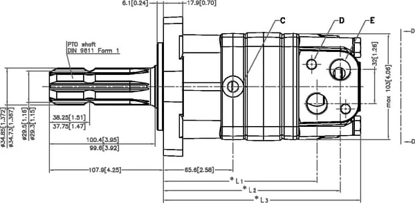 White - OMS125151F0562 - Orbit Motor, Shaft 1 3/8"Z6