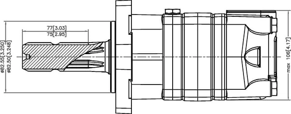 White - OMS200151F0564 - Orbit Motor, Shaft 1 3/8"Z6