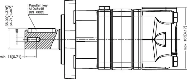 White - OMS400151F0605 - Orbit Motor, Shaft Diameter 32, Standard
