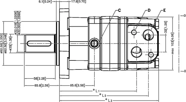 White - OMS400151F0605 - Orbit Motor, Shaft Diameter 32, Standard