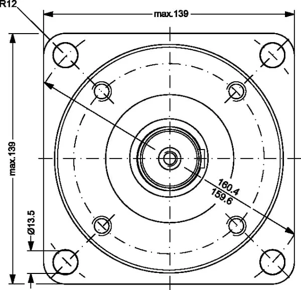 White - OMSW125151F0523 - Wheel Motor, Shaft Diameter 32 Parallel