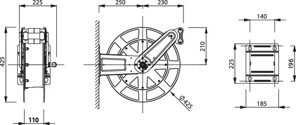 Zeca - 8427 - Zeca Hose Spring Reel Diameter 12.5 20m KPU
