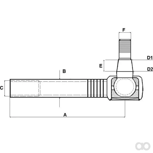 ZF - 0501211406 - Giunto a sfera per sterzo con asta