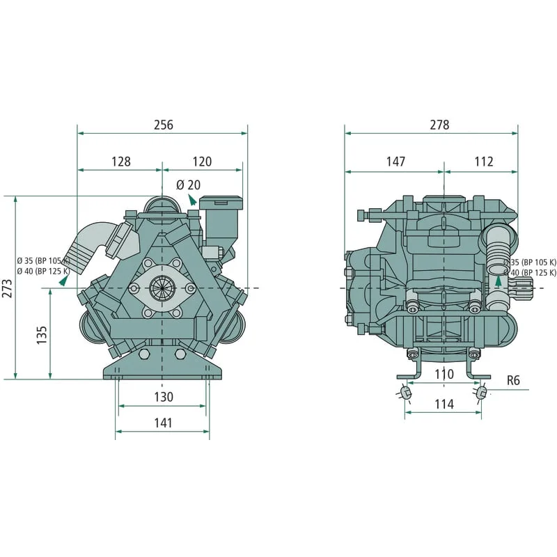 Comet - 6102100100 - Piston Diaphragm Pump BP 105 K