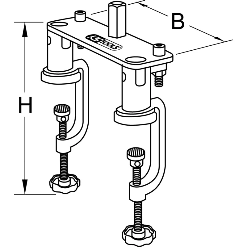 KS Tools - 2225202 - Table Clamps, CK-160, 2 Clamp Arms