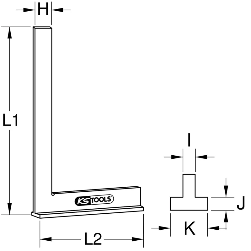 KS Tools - 3000209 - Engineers Square With Stock, 75x50mm