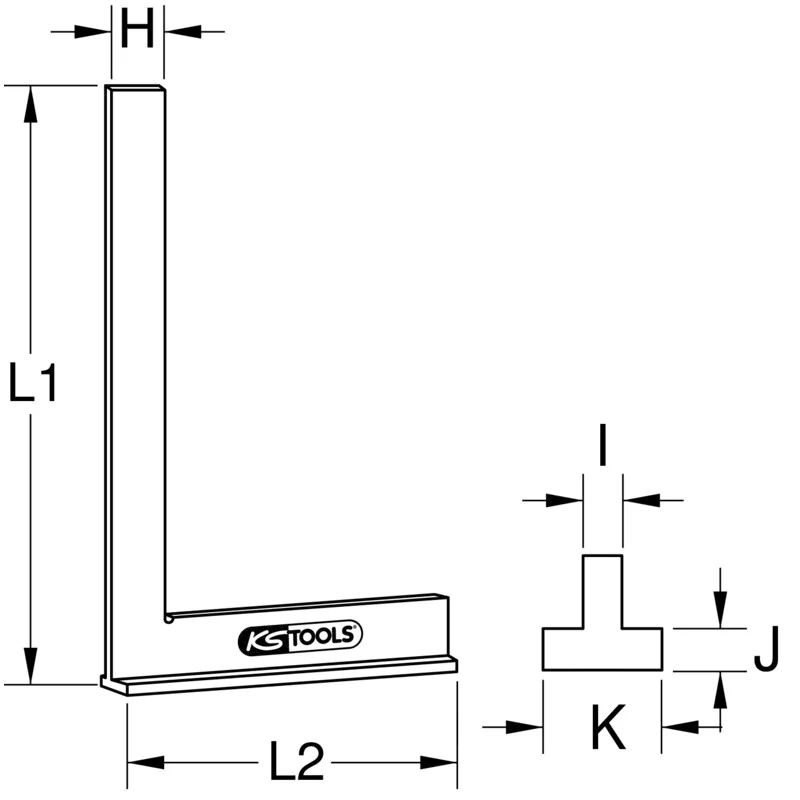 KS Tools - 3000281 - Engineers Square with Stock, 75mm