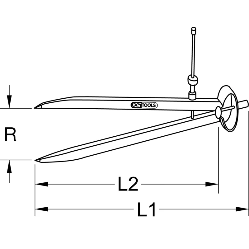 KS Tools - 3000404 - Compass With Adjusting Nut, 200mm