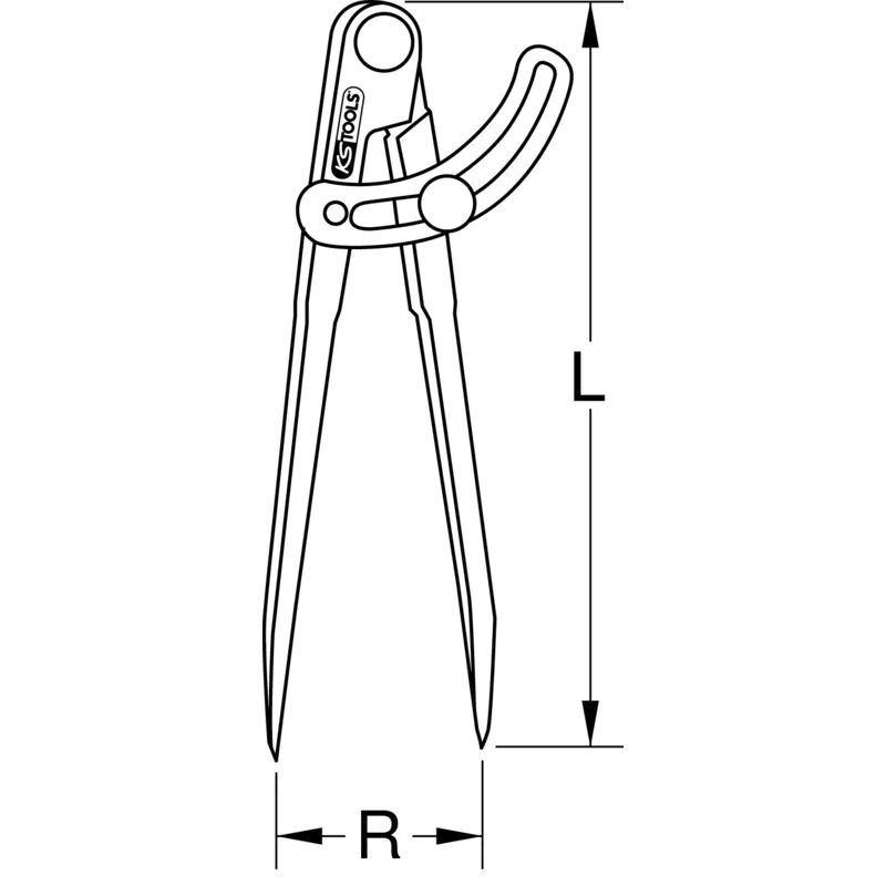 KS Tools - 3000419 - Dividers With Regulating Arc, 600mm