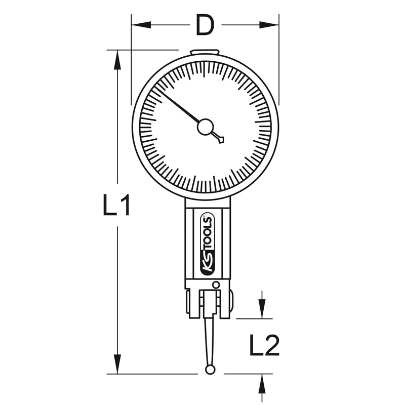 KS Tools - 3000564 - Precision-Dial Indicator Gauge With Zero Setting 0 - 0.08 mm