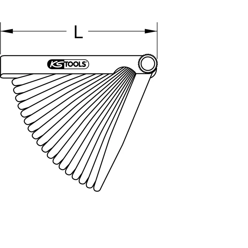 KS Tools - 3000600 - Feeler Gauge, 21 Blades, 0.05 - 1 mm
