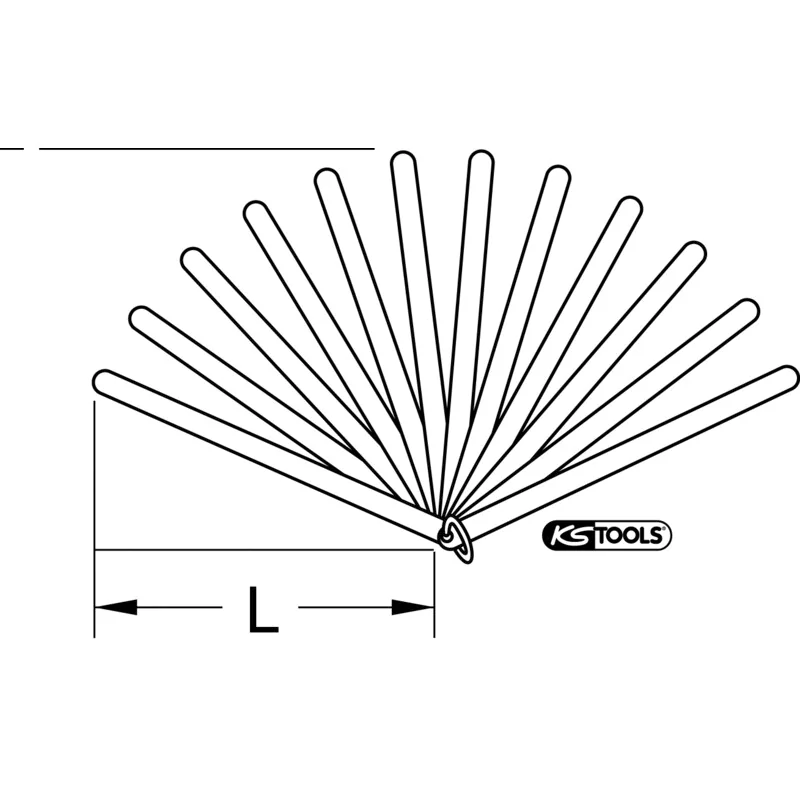 KS Tools - 3000617 - Feeler Gauge, Metric, 8 Blade