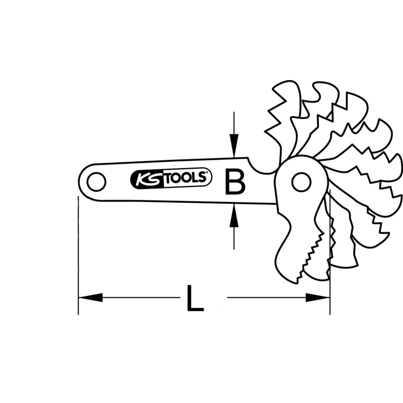 KS Tools - 3000622 - Thread Gauge, 30°, 2-12mm