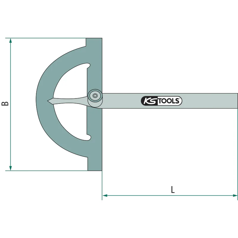 KS Tools - 3000640 - Protractor, Open, 120 mm