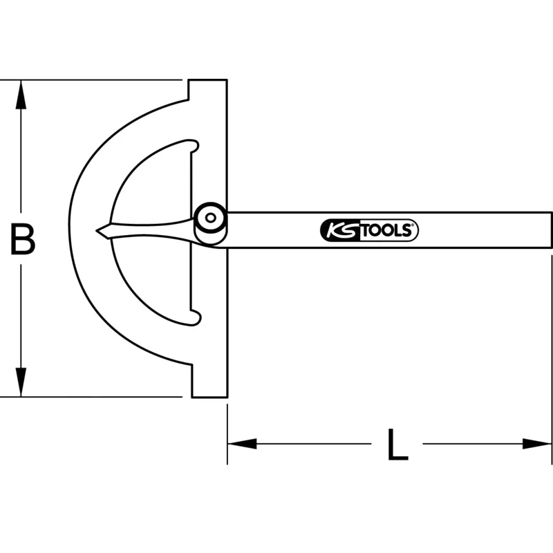 KS Tools - 3000644 - Protractor, Open, 500 mm