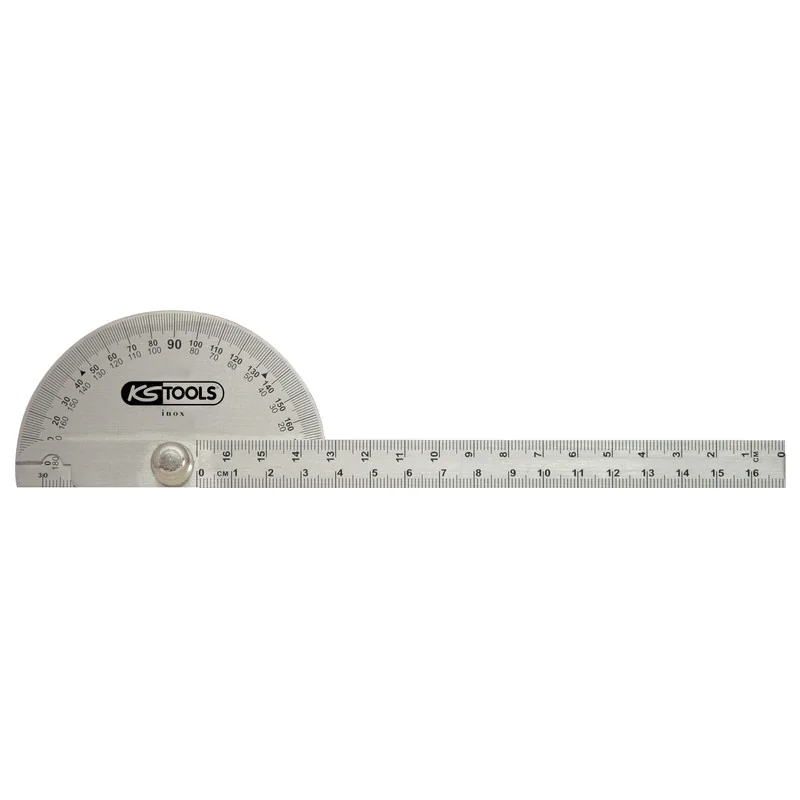 KS Tools - 3000700 - Protractor With Rule, 220mm
