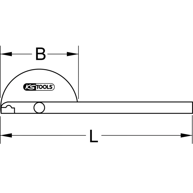 KS Tools - 3000700 - Protractor With Rule, 220mm
