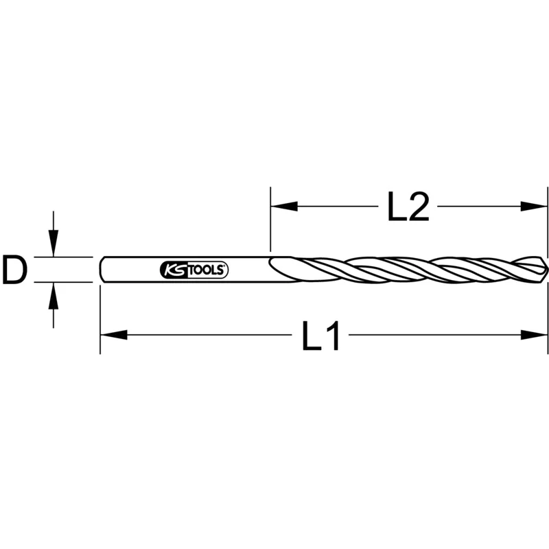 KS Tools - 3301003 - HSS-R Twist Drill, 10pcs, 0,3mm