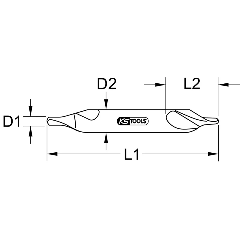 KS Tools - 3301208 - HSS Centre Drill, 6,3mm