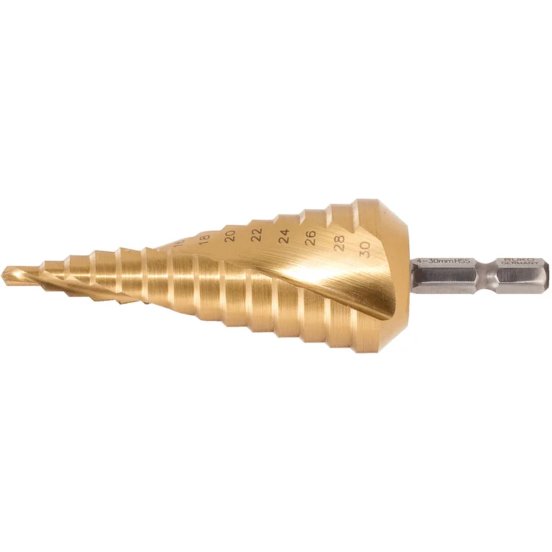 KS Tools - 3302361 - HSS TIN Stepped Hole Cutter, Diameter 7-40,5mm, 13 Steps