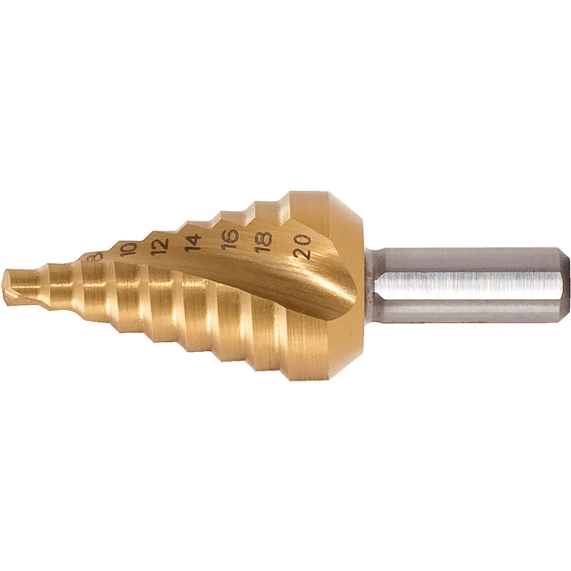 KS Tools - 3302376 - HSS TIN Stepped Hole Cutter, Short Diameter 4-30mm, 14 Steps