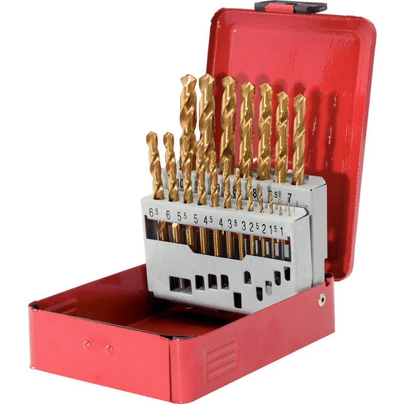 KS Tools - 3304610 - HSS TIN Twist Drill Set, 19pcs, 1-10mm