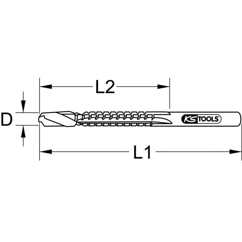 KS Tools - 3320333 - HSS-TIN Milling Drill, Diameter 8.0mm