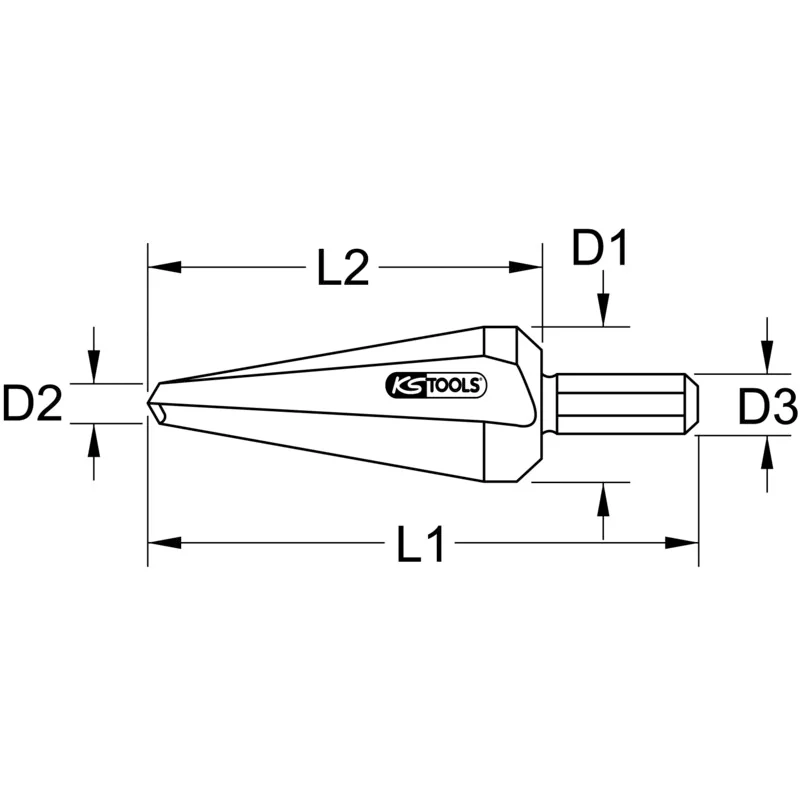 KS Tools - 3360012 - HSS Co Cone Cutter, Diameter 5-20mm