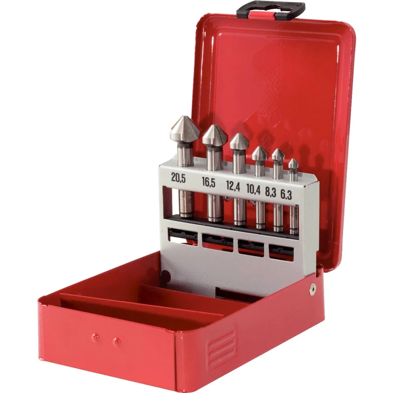 KS Tools - 3360416 - HSS Co Cone & Deburrer Set, 6pcs, 6.3-20.5mm