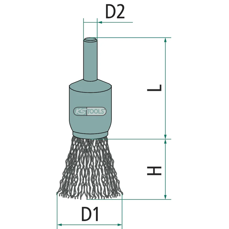 KS Tools - 3400016 - Steel Wire Brush, 0.3 mm, Diameter 19 mm