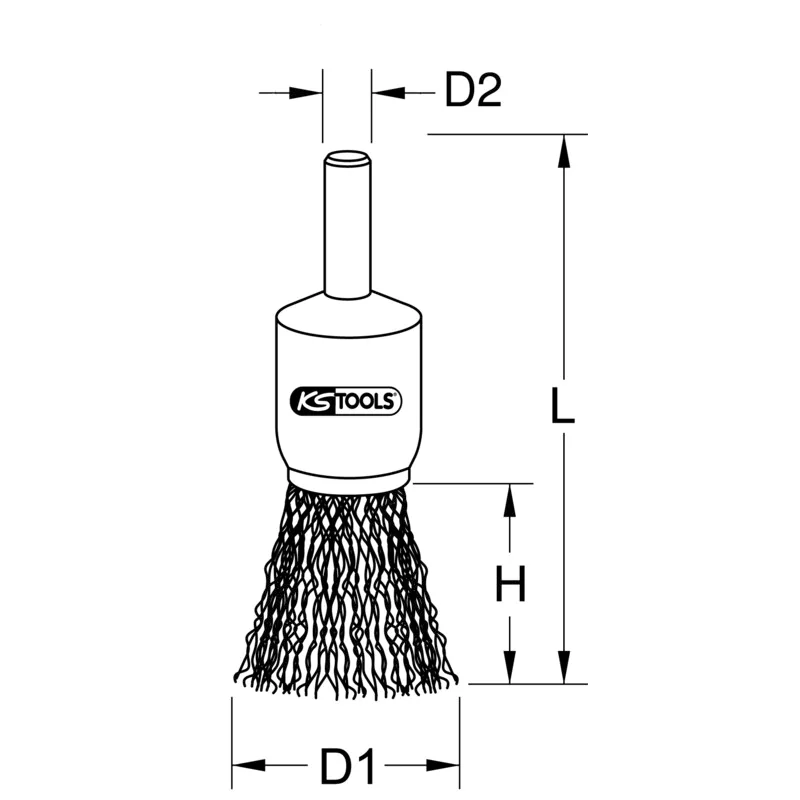 KS Tools - 3400017 - Steel Wire Brush, 0.3 mm, Diameter 22 mm