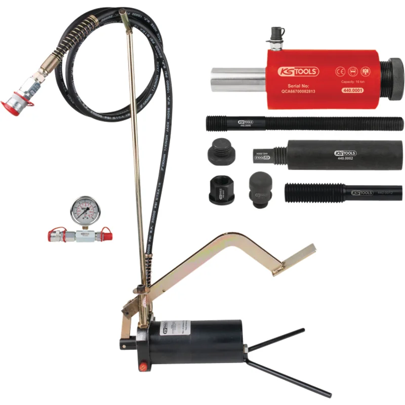 KS Tools - 4400575 - Hydraulic Unit 16t, With Pump/Manometer, 15-Piece