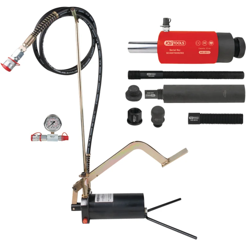 KS Tools - 4400580 - Hydraulic Unit 22t, With Pump/Pressure Gauge, 15-Piece