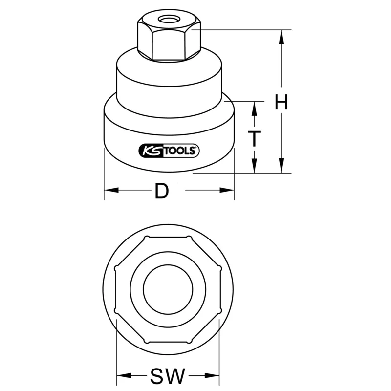 KS Tools - 4500220 - Scania Front Wheel Nut Socket, 80mm, H41